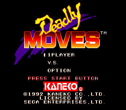 Deadly Moves (USA) Title Screen